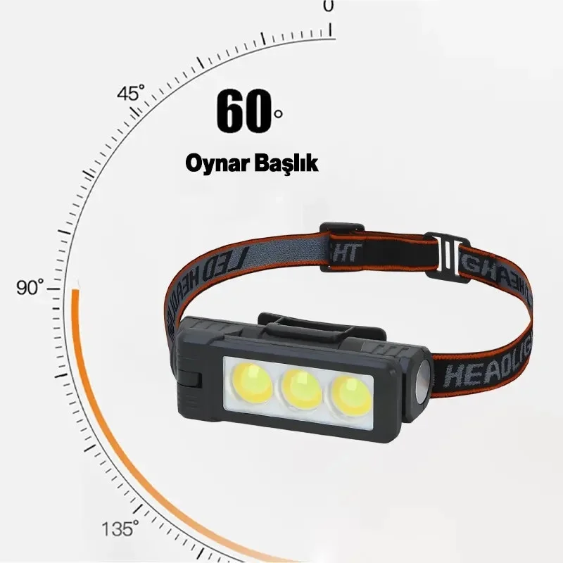 Gold Silver Gs-225 3 Led Usb Şarjlı Çok Fonksiyonlu Kafa Feneri Gold Silver Gs-225 3 Led Usb Şarjlı Çok Fonksiyonlu Kafa Feneri