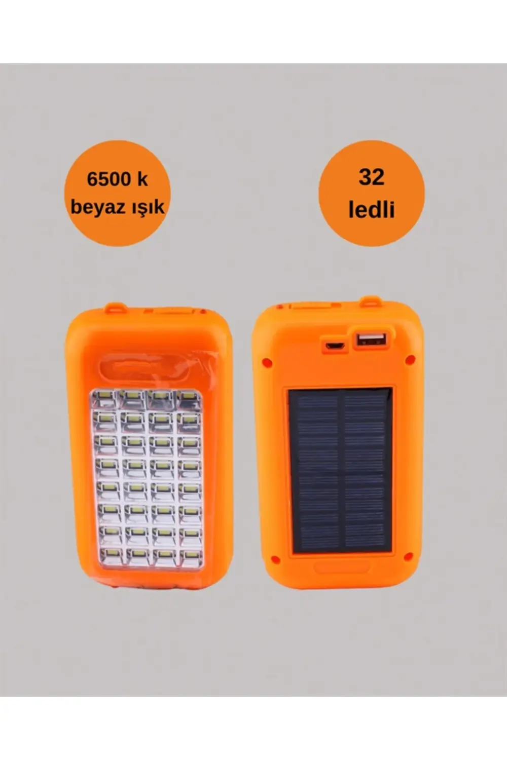 Gold Silver Güneş Enerjili Powerbank Işıldak – 10000 mAh Taşınabi