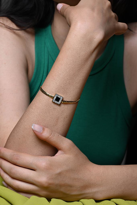 Tükkan Accessories Gold Siyah Zirkon Baget Taş Çelik Bileklik-Çebil28