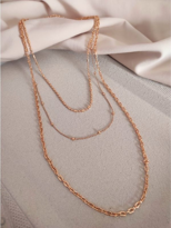 Tükkan Accessories Gold Top Zincirli Üçlü Çoklu Kombin Kolye-Kol173