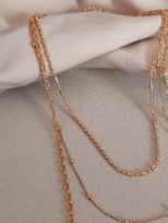 Tükkan Accessories Gold Top Zincirli Üçlü Çoklu Kombin Kolye-Kol173