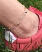 GOLD VE GÜMÜŞ KAPLAMA 2'Lİ  ZİNCİR  TOP  DETAY HALHAL-HALHAL50