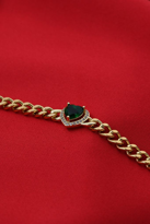 GOLD YEŞİL ZİRKON TAŞ KALP FİGÜR ÇELİK BİLEKLİK-ÇEBİL18