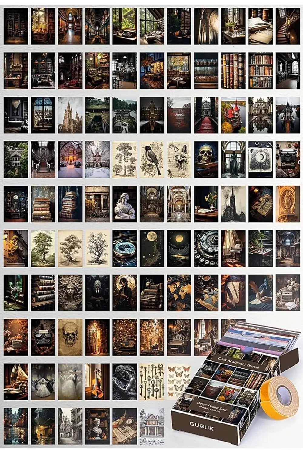 goldbeam Academia Temalı 99 Adet Duvar Poster Seti, Özel Tasarım