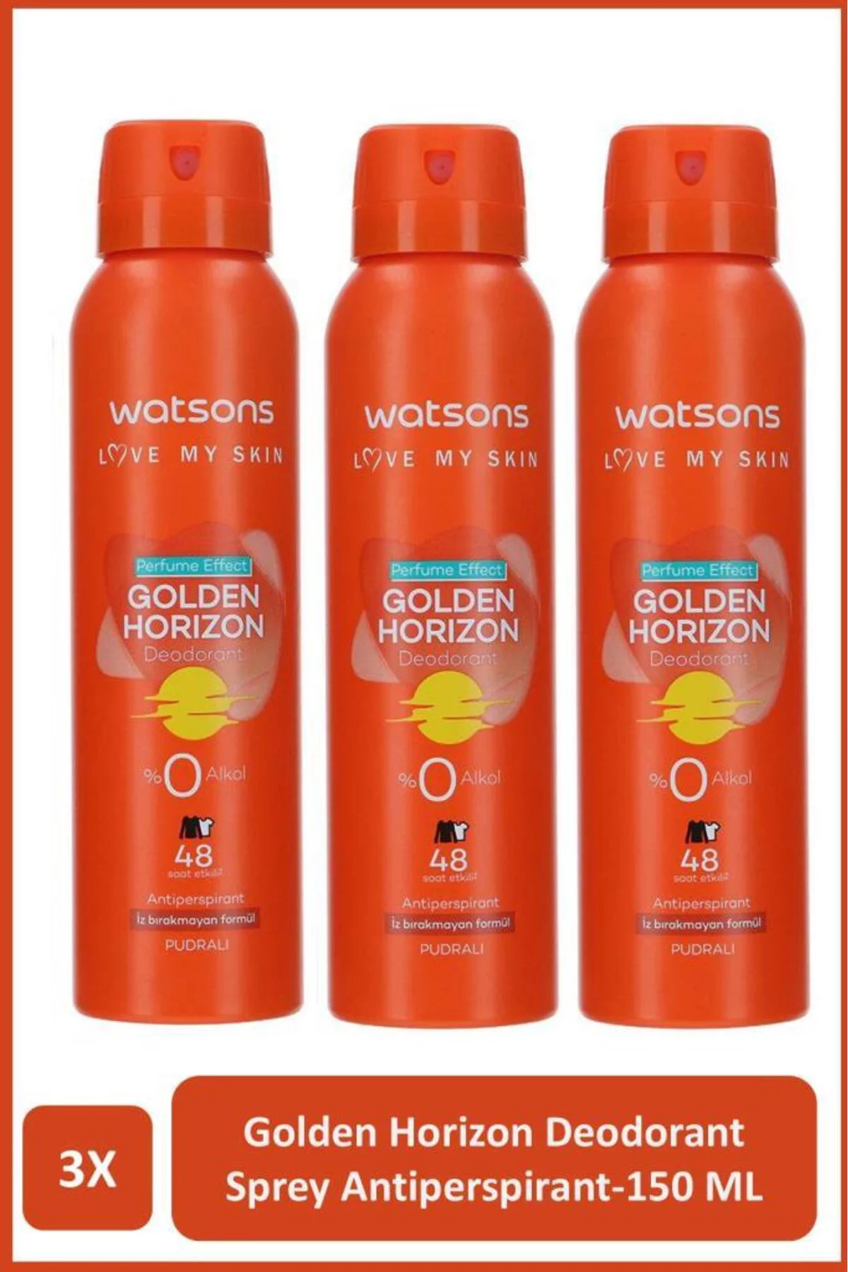Golden Horizon Deodorant Sprey Pudralı 3x150ml