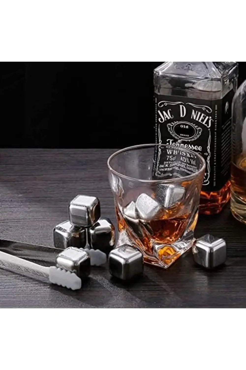 goldflare 2'li Çelik Metal Viski Taşı Soğutma Buz Küpü İçecek Soğ