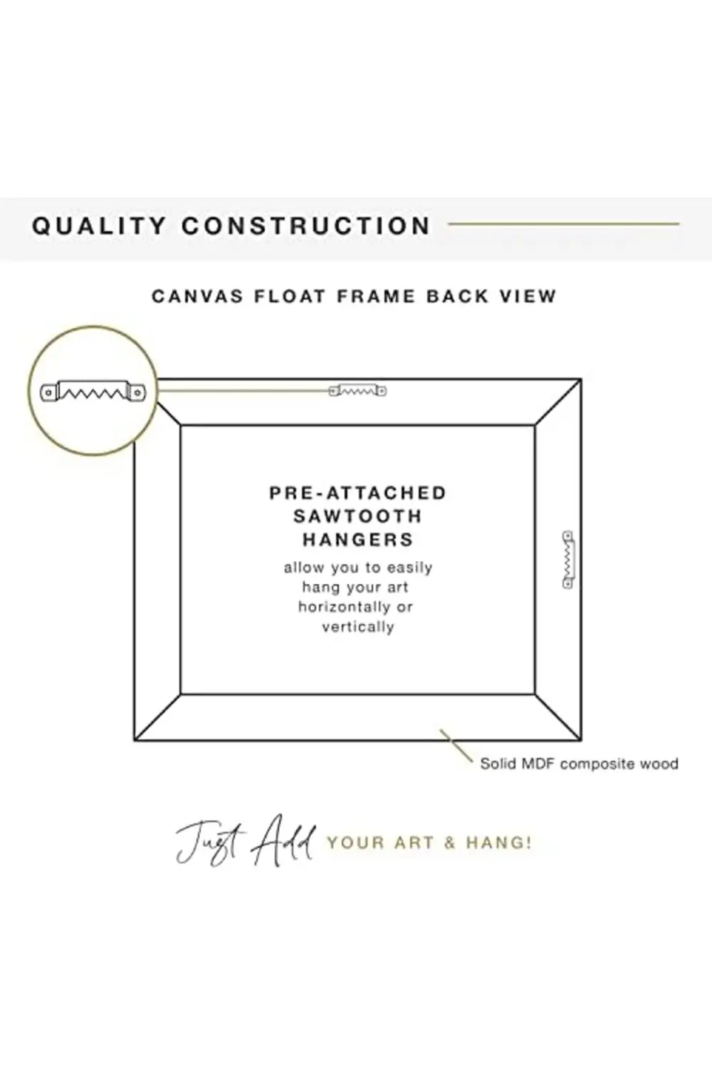 goldflare 40003 Rahmen für Leinwandbilder, 27,9 x 35,6 cm, Schwar