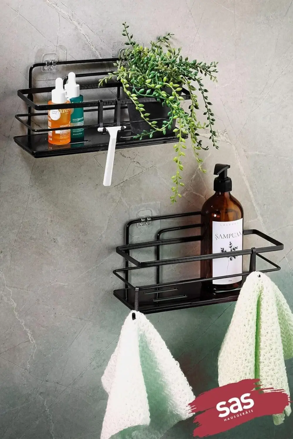 goldflare Haus Yapışkanlı Ömür Boyu Paslanmaz Ayarlanabilir Raf D