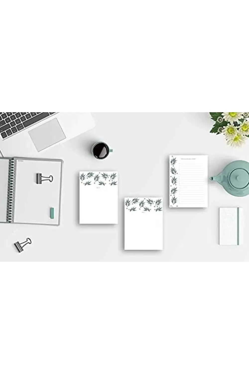 goldflare Tanıtım 3'lü Masaüstü Çiçek Desenli Not Kağıt Seti gold