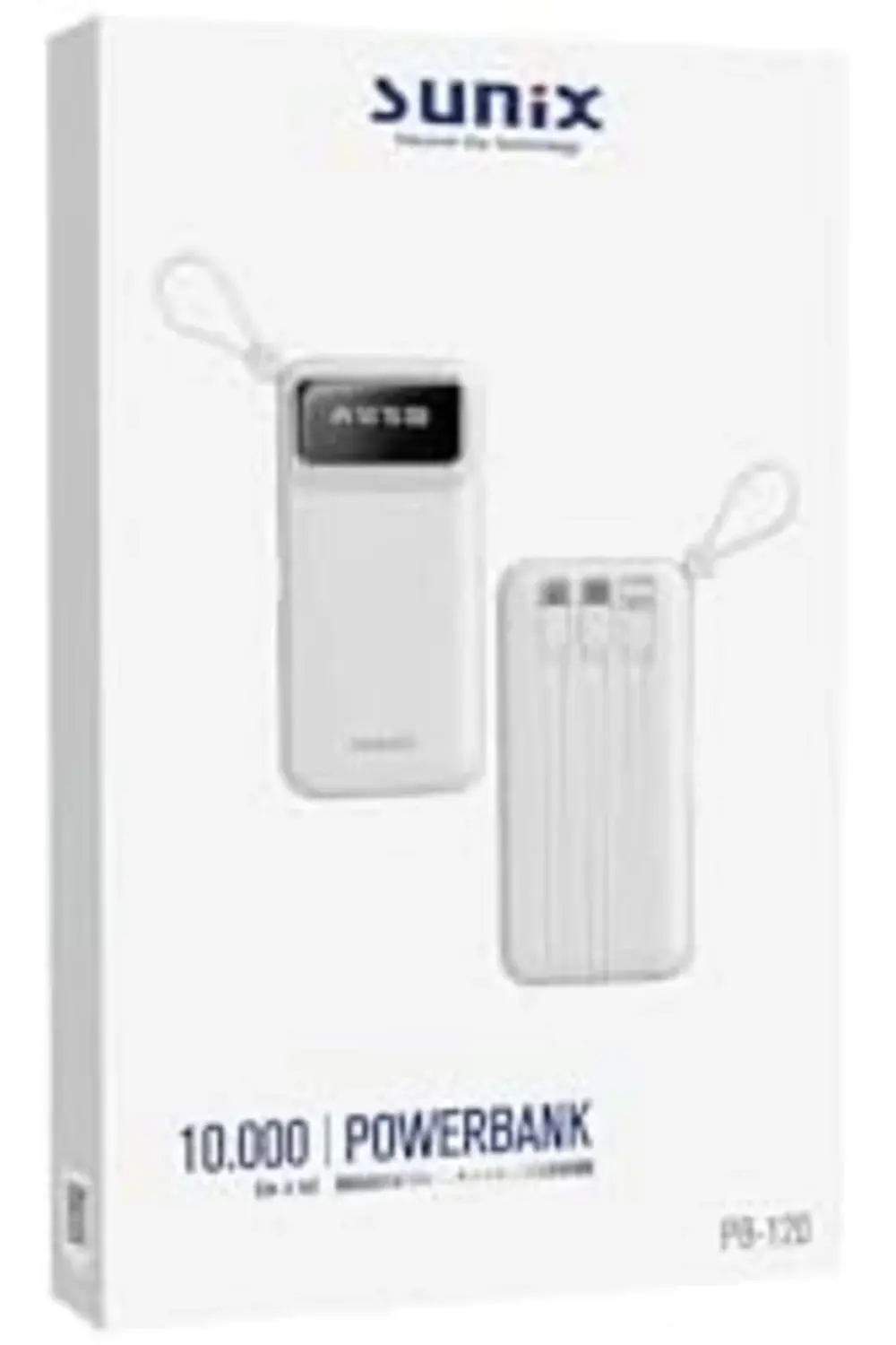 goldglow 10.000 Mah Göstergeli Kendinden Kablolu Powerbank Beyaz