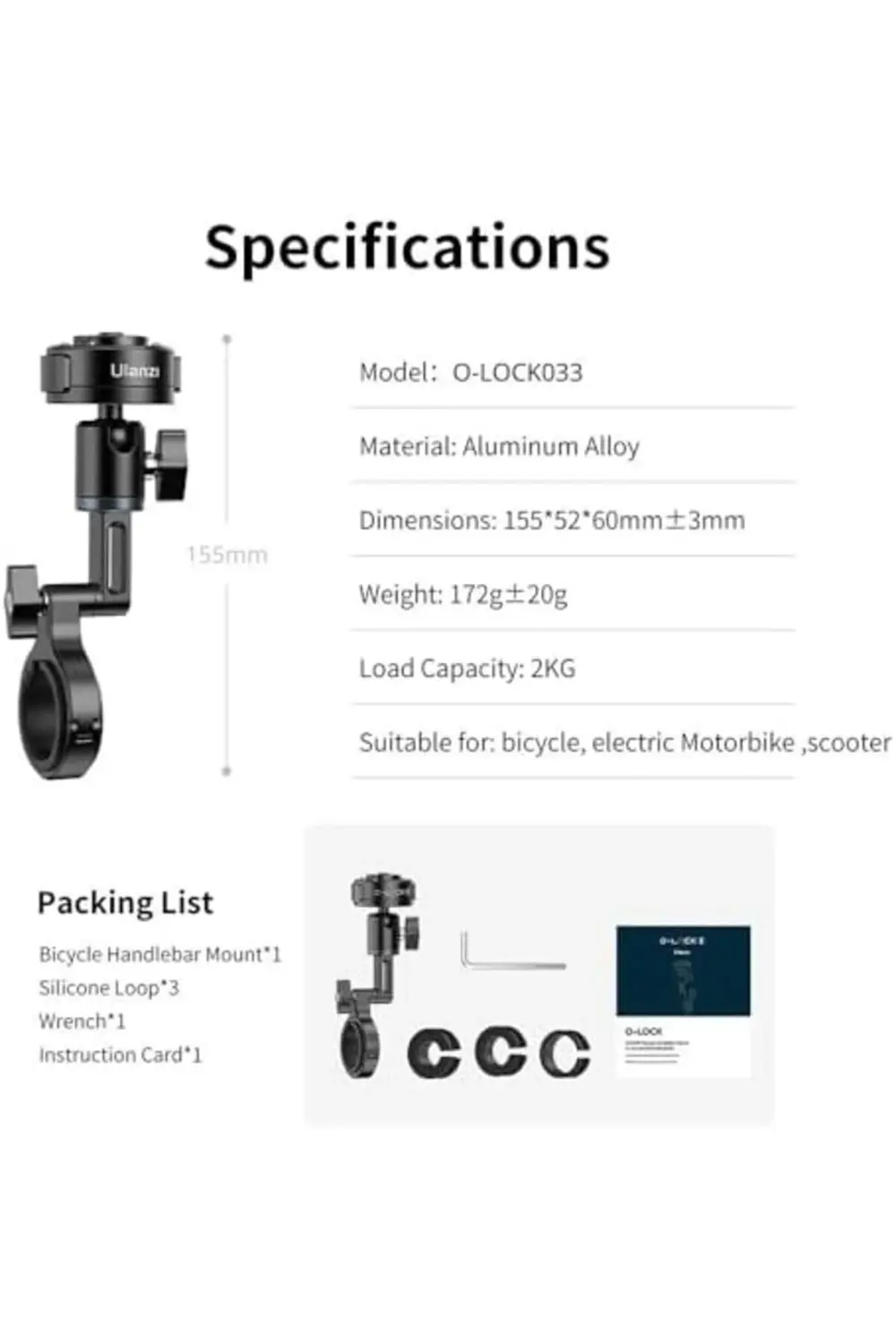 goldglow O- II Bisiklet Telefon Tutucu M009 buylight 1053513