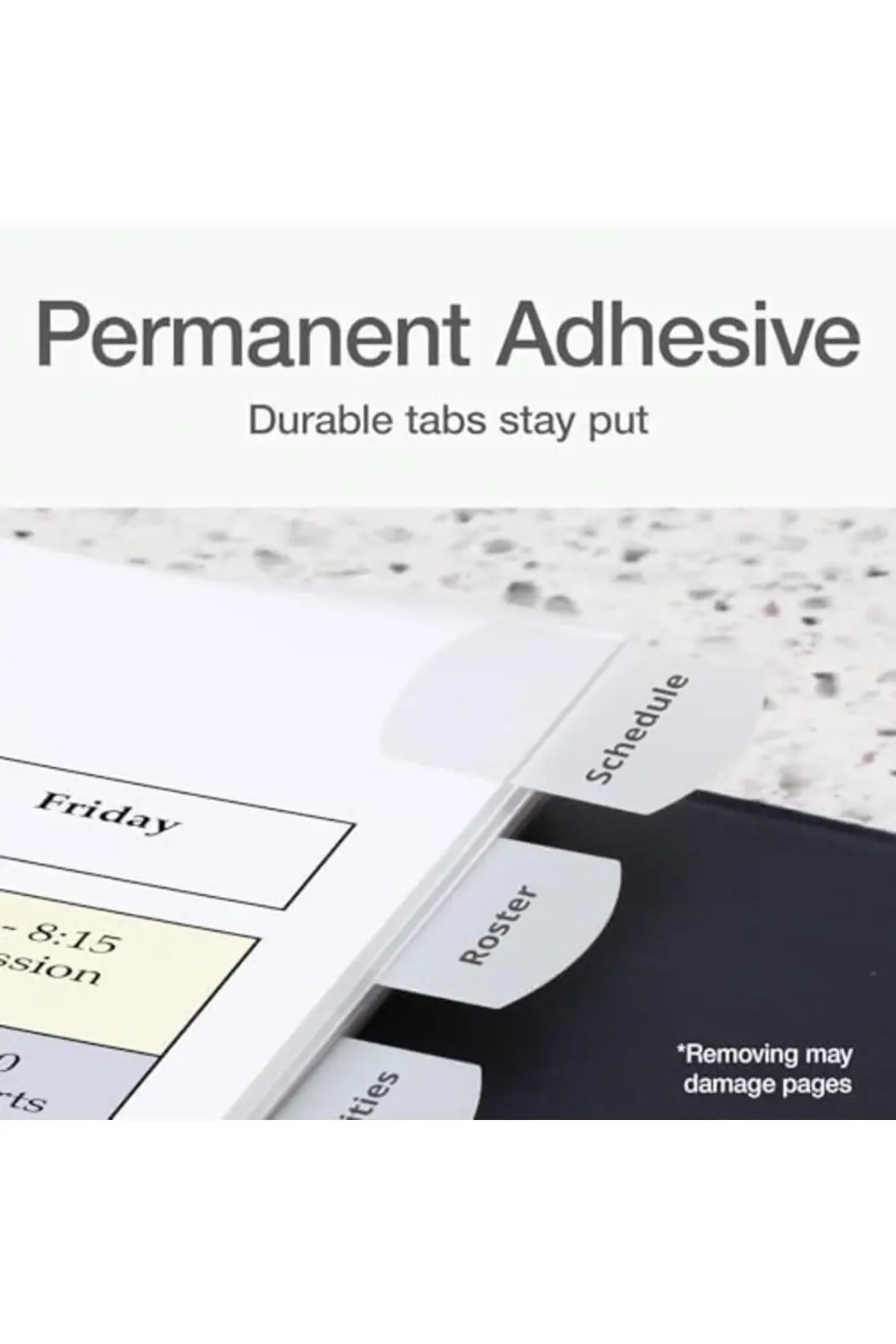 goldglow Printable dizini tabletler, 1 1/8 x 1 1/4, beyaz, 375/Pa