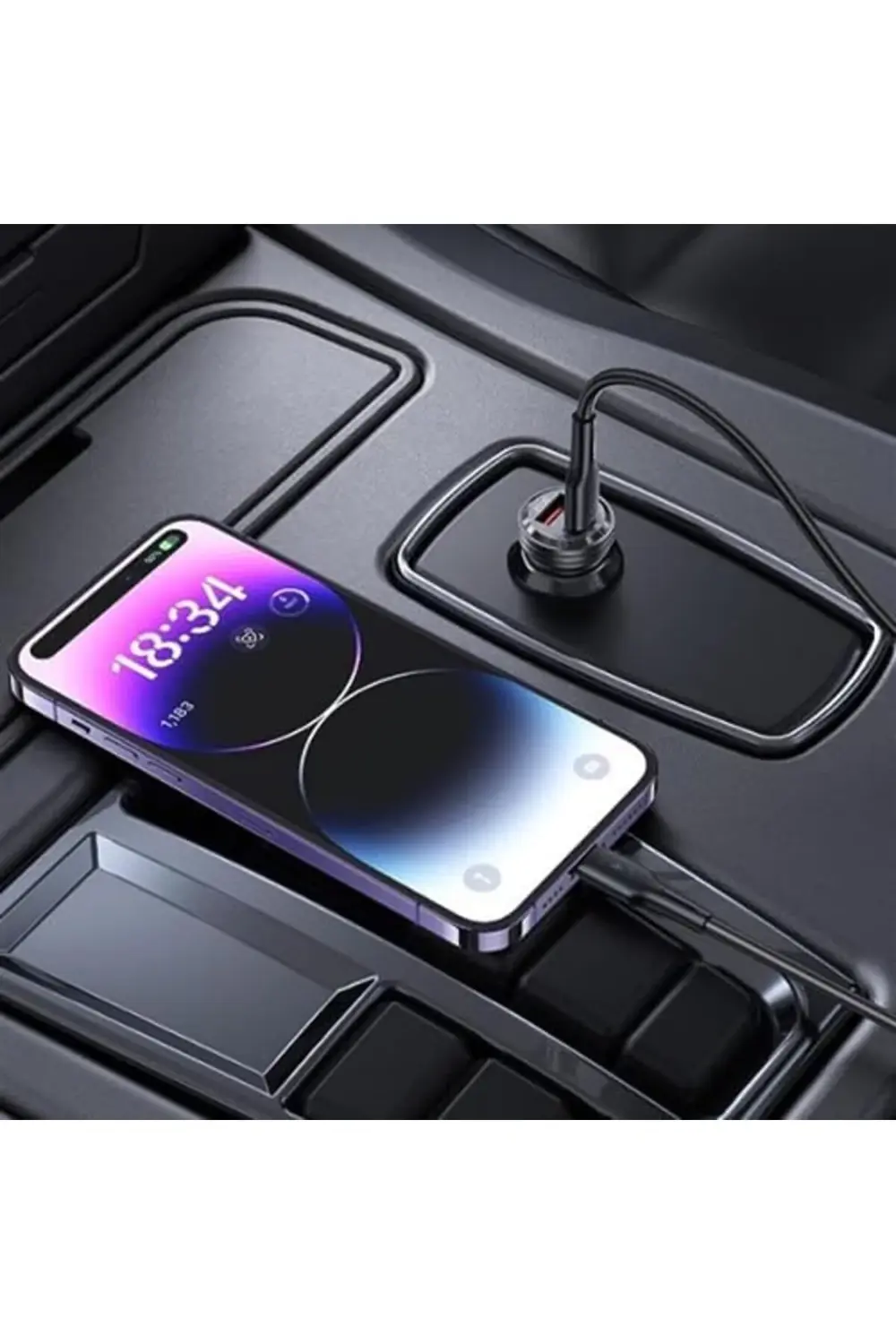 goldglow Transparent 45W PD/QC Mini Araç şarj Cihazı ve 2 Metre H