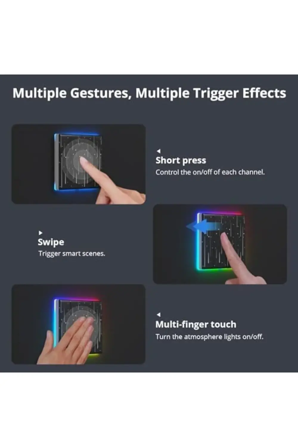 goldglow Tx 4'lü Akıllı Dokunmatik Duvar Anahtarı Start Kapak (AK