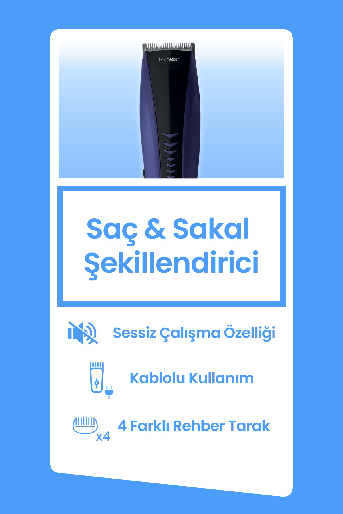 Goldmaster  Merkür Gm-8102 Saç Sakal Şekillendirme Makinesi