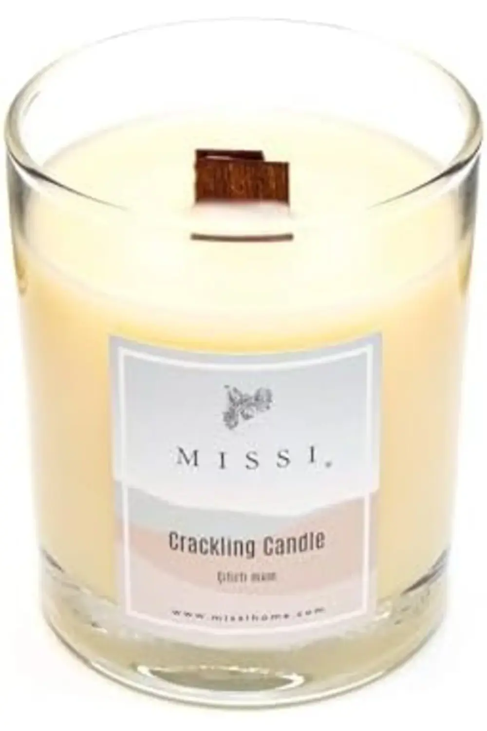 goldtrack Ahşap Fitilli Oud Vanilya Kokulu Ekru Çıtırtılı Vegan M