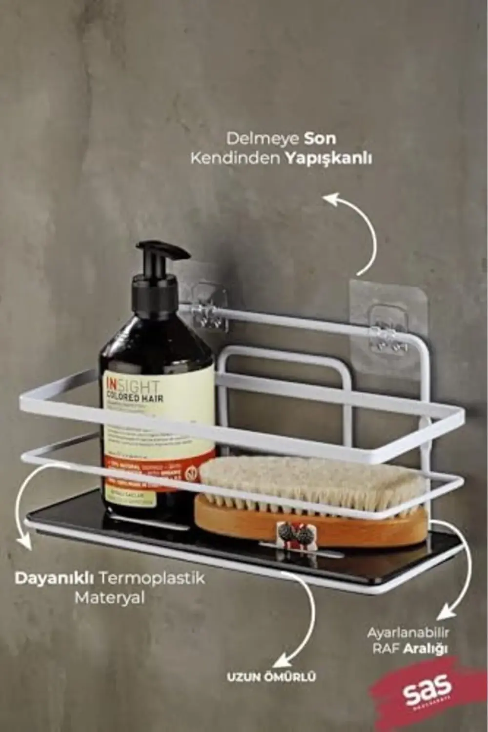 goldtrack Haus Yapışkanlı Ömür Boyu Paslanmaz Ayarlanabilir Raf D