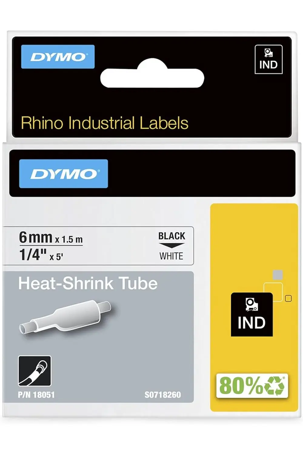 goldtrack Isıyla Küçülen Serit 6mmx1,5m Beyaz/Siyah goldbeam 9953