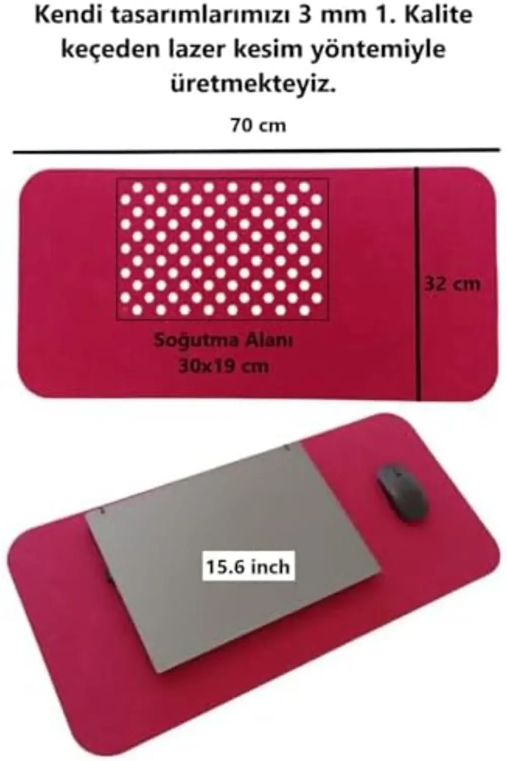 goldtrack Keçe Masa Üstü Mouse Pad ve Bilgisayar Düzenleyici 70x3