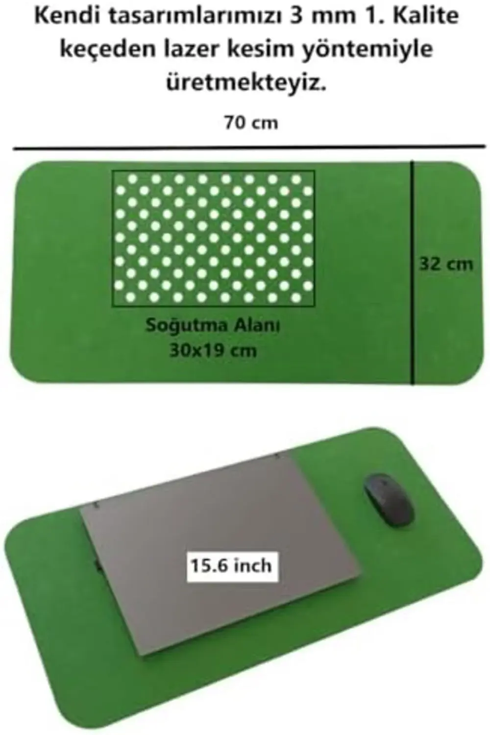 goldtrack Keçe Masa Üstü Mouse Pad ve Bilgisayar Düzenleyici 70x3