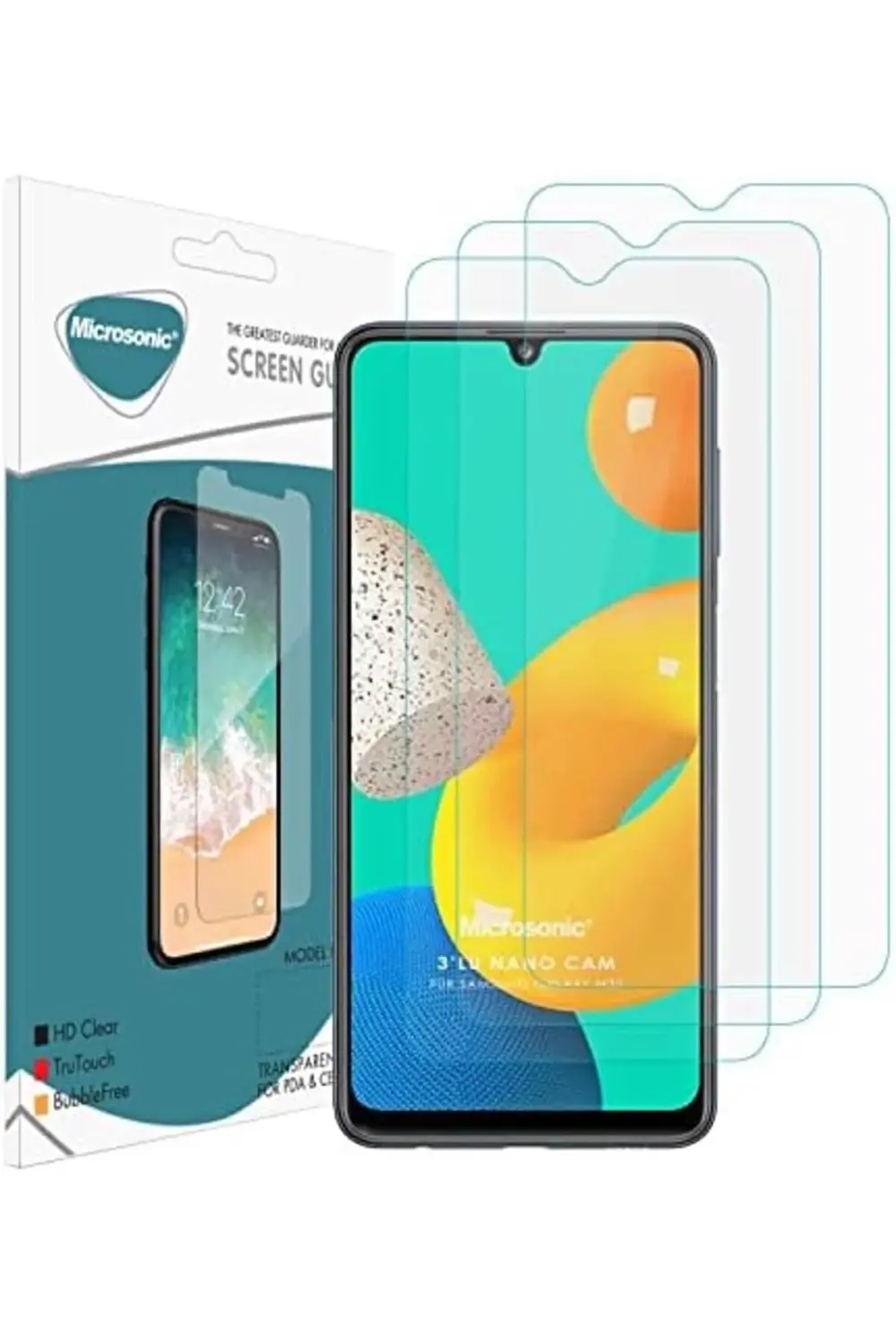 goldtrack M32 4G Screen Protector Glass Cam Ekran (3'lü Paket) [