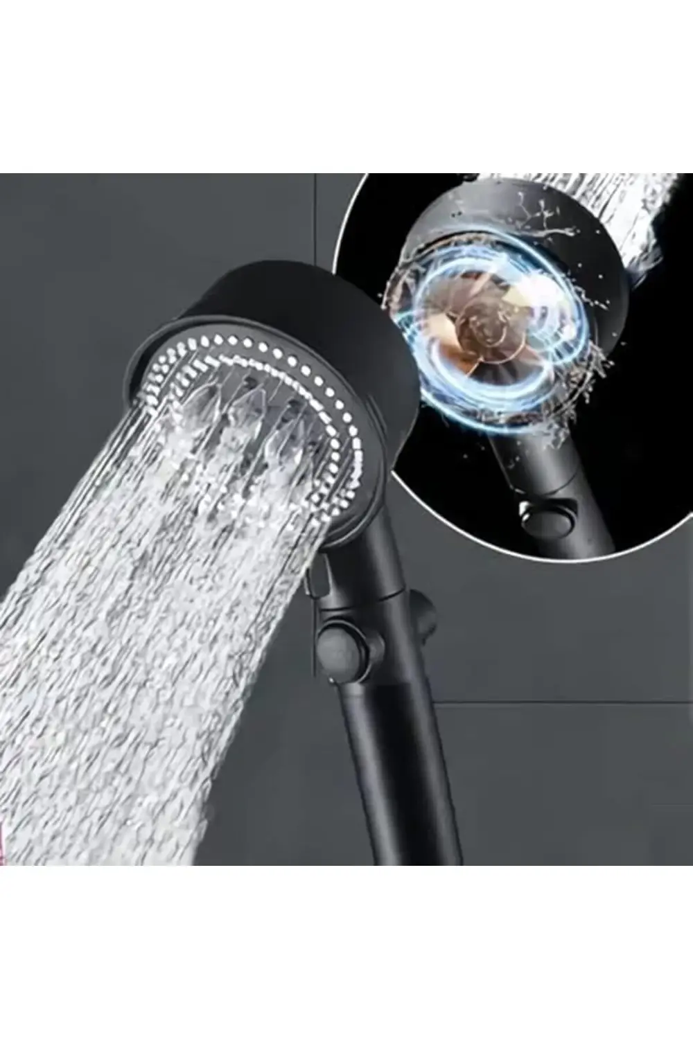 goldwhirl Turbo Fan 5 Fonksiyonlu Duş Başlığı, El Duşu Handshower