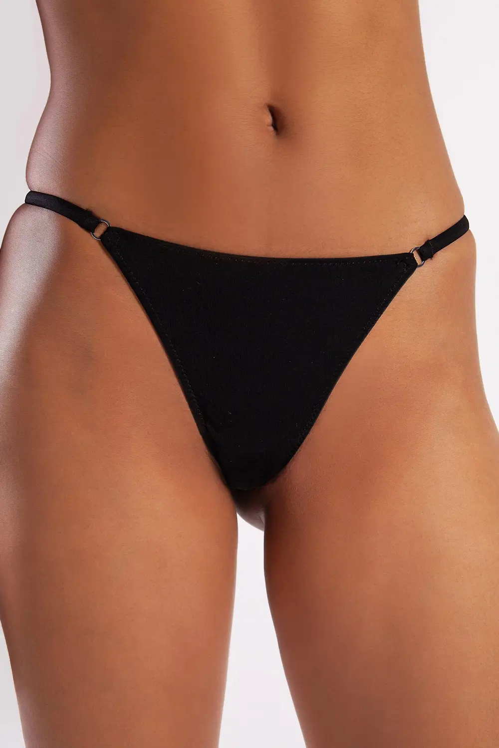 Goldy Mini String, Kadın Dantelli Siyah Külot