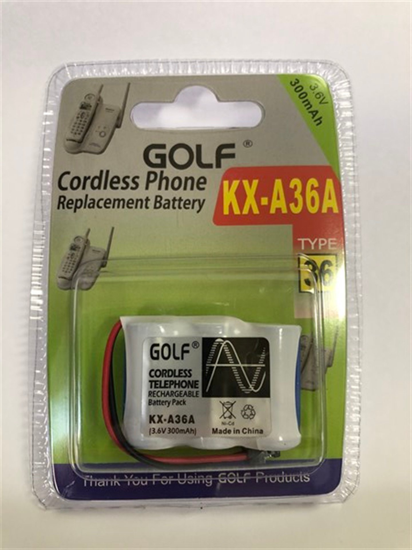 GOLF 3,6 V KISA PİL ( 300 MAH )