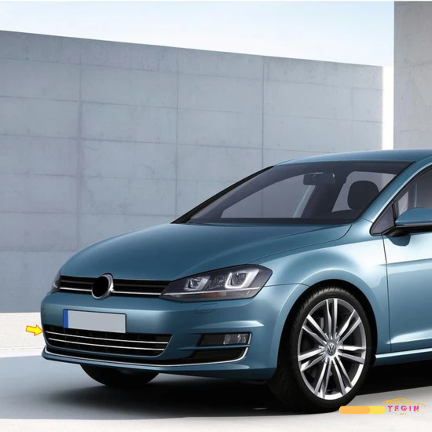 Golf 7 HB 5D 2013 Sonrası Premium Ön Tampon Çıtası 2 Parça Paslan