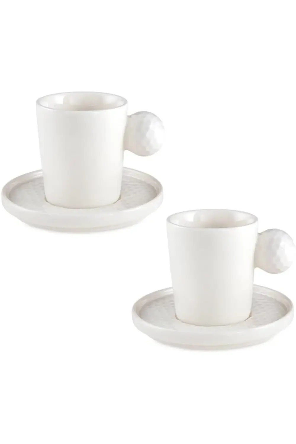 Golfline Beyaz 2'li Tabaklı Kahve Fincan Takımı 90 cc 395519