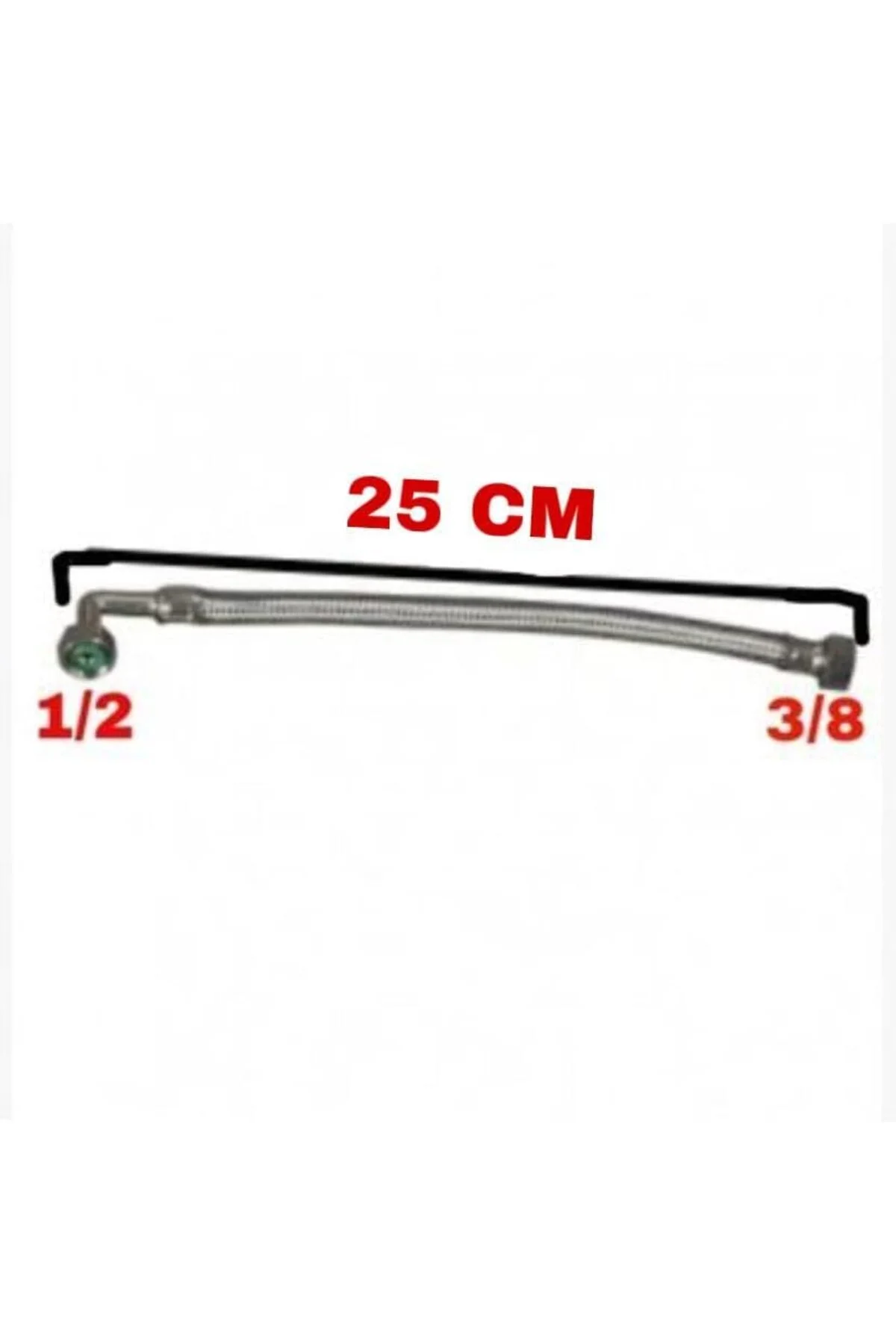 Gömme Rezervuar dirsekli şamandıra bağlantı fleksi 3/8-1/2 20 cm… - Görsel 2