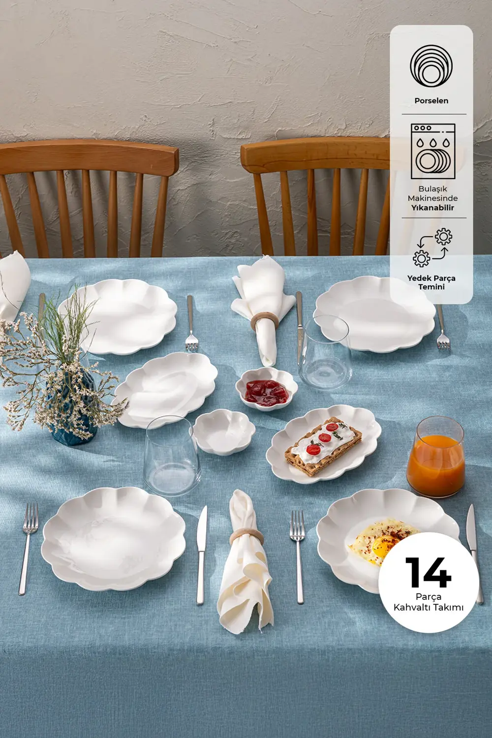 Gonca 14 Parça 6 Kişilik Kahvaltı Takımı