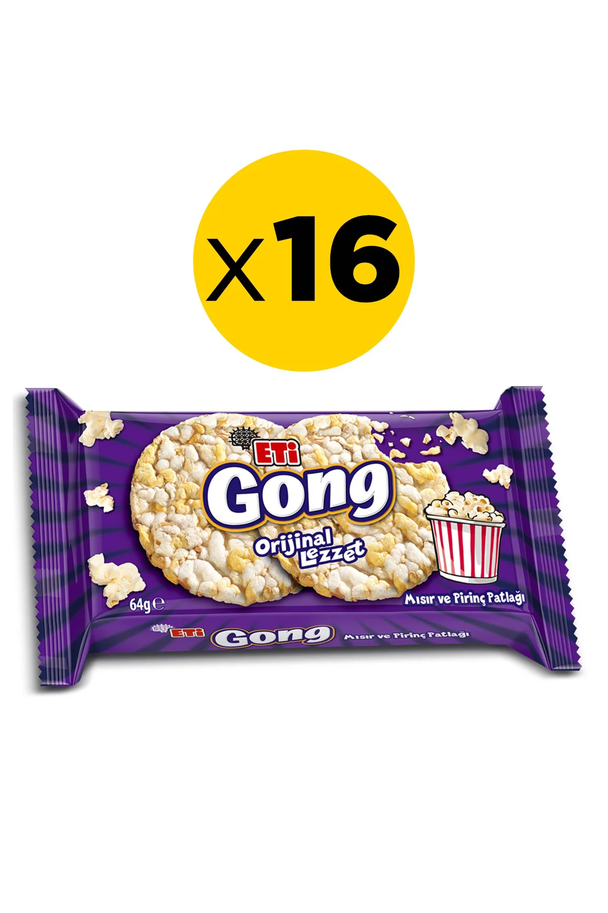 Gong Mısır Ve Pirinç Patlağı 64 gr X 16 Adet