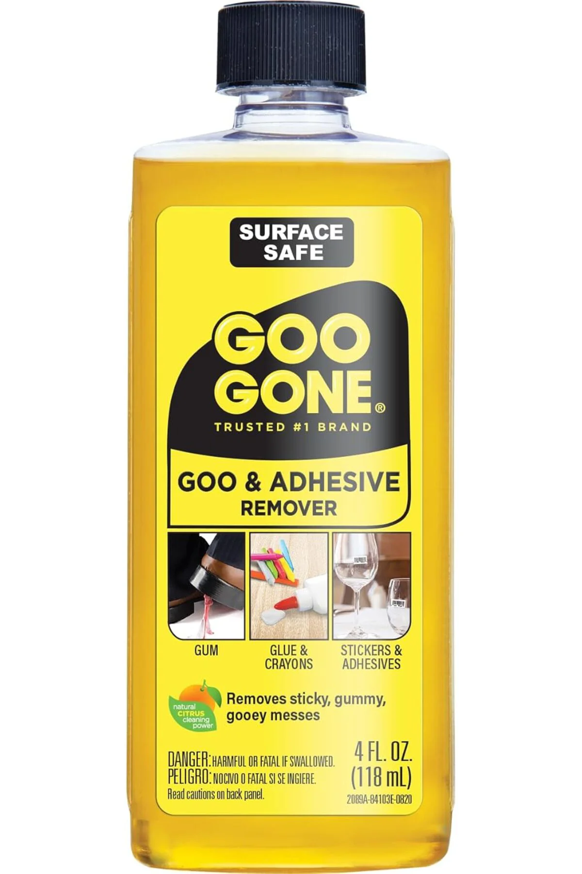 Goo Gone Orijinal Yapışkan Sökücü - 4 Ons - Yüzey Güvenli Yapışkan Sökücü Etiketleri Çıkartmaları Çı
