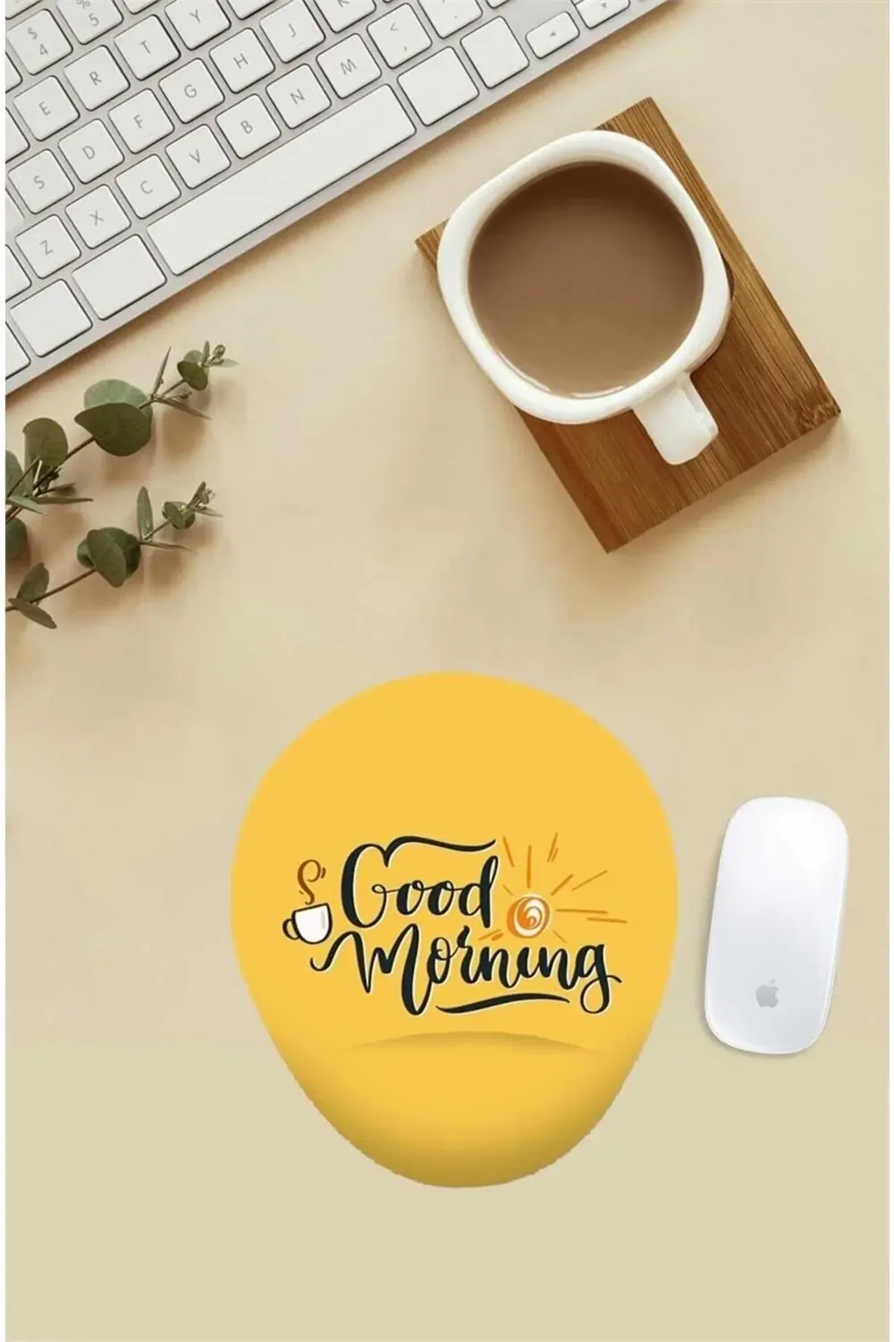 Good Morning Yazılı Bilek Destekli Mouse Pad