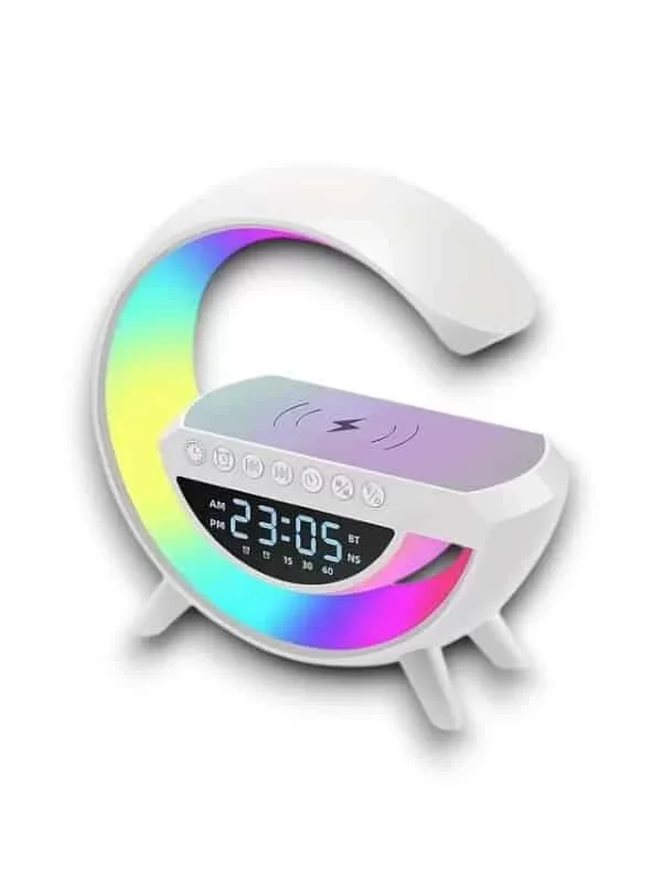 Google Dijital Kablosuz Şarj Özellikli Bluetooth Hoparlör Gece Lambası
