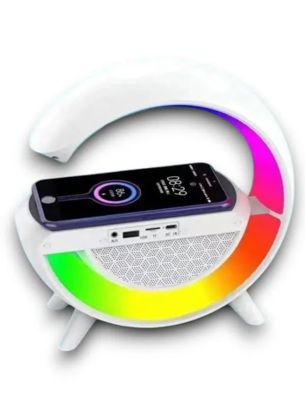 Google Dijital Kablosuz Şarj Özellikli Bluetooth Hoparlör Gece Lambası