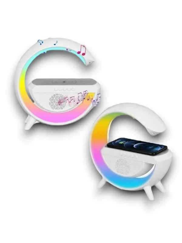 Google Dijital Kablosuz Şarj Özellikli Bluetooth Hoparlör Gece Lambası
