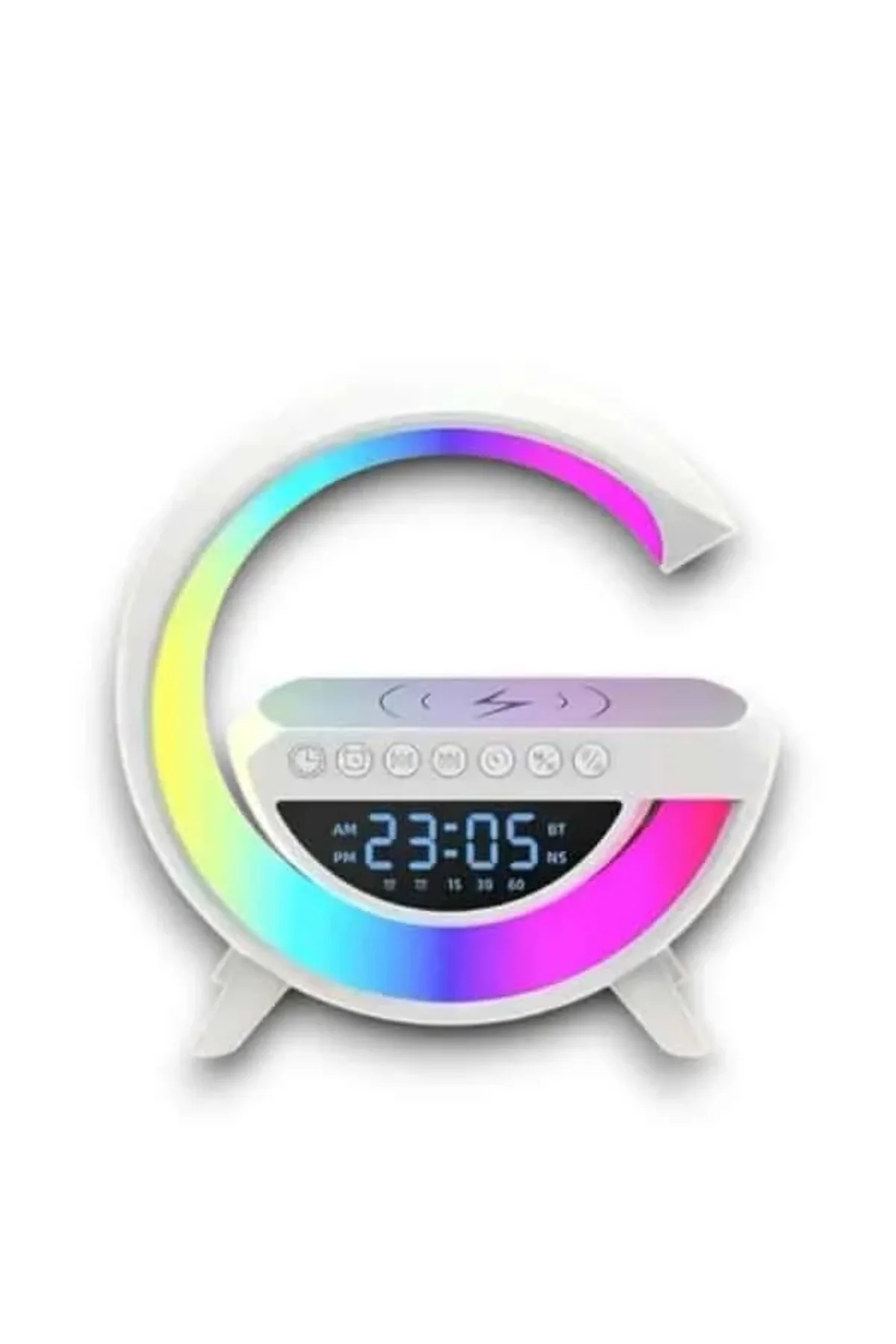 Google Dijital Kablosuz Şarj Özellikli Bluetooth Hoparlör Gece Lambası