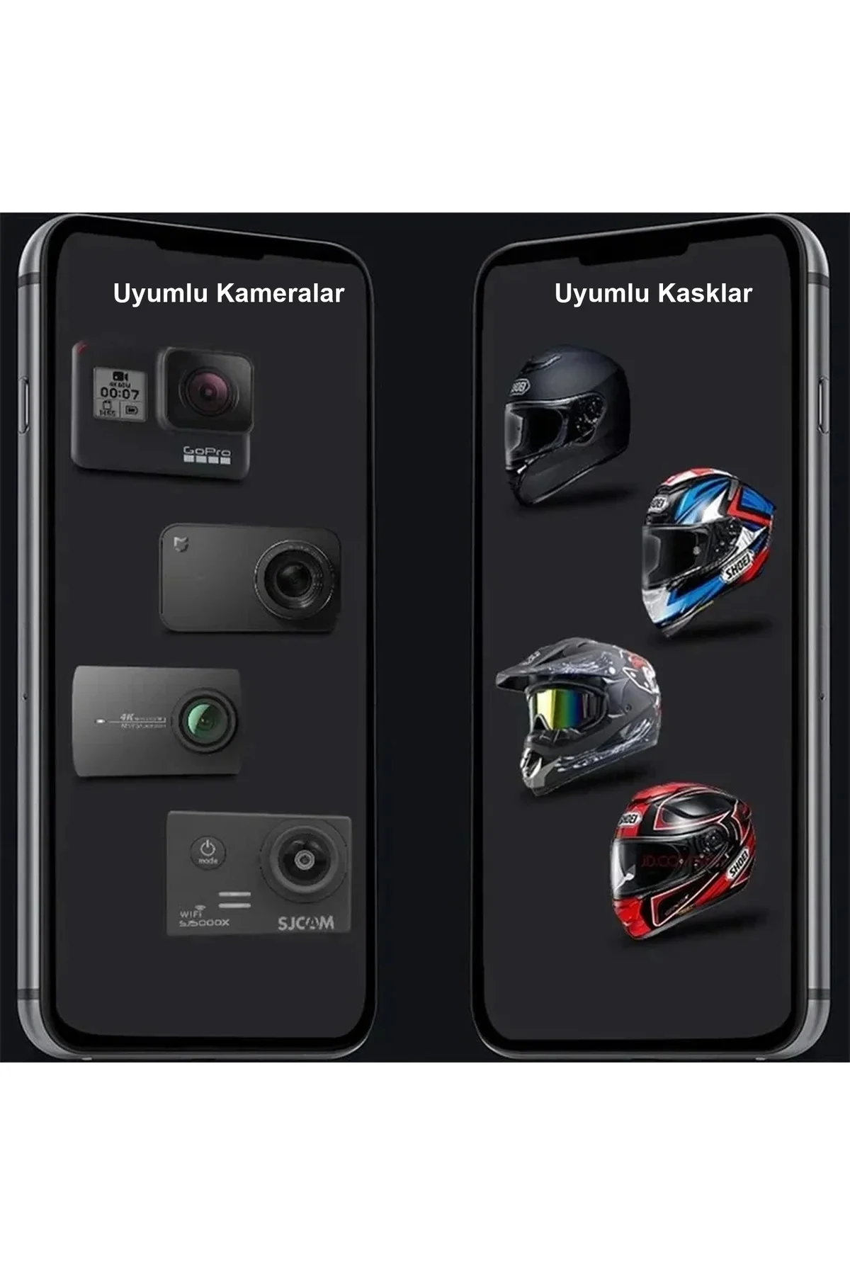 GoPro Hero 13 DJI Osmo Action 6 Insta360 Uyumlu Motosiklet Kask Çene Montaj Aparatı Jaw Mount Siyah - Görsel 6