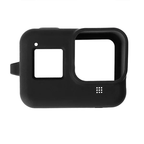 GoPro HERO8 Silikon Kılıf + Bilek Kayışı - Darbe ve Çizik Koruması