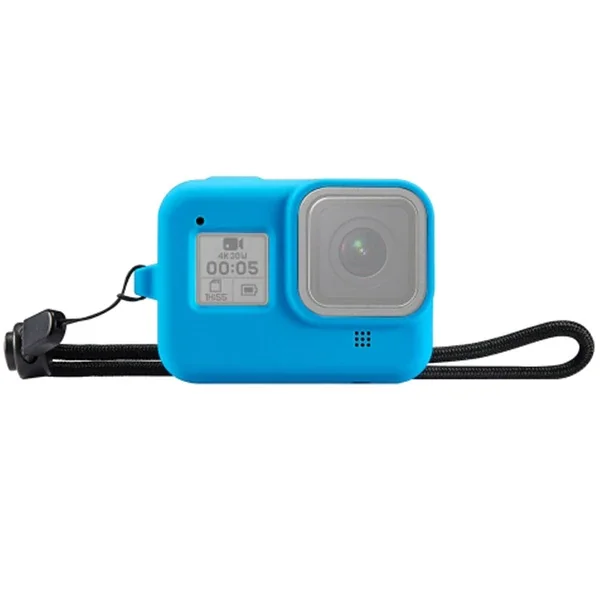 GoPro HERO8 Silikon Kılıf + Bilek Kayışı - Darbe ve Çizik Koruması