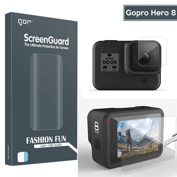 GOR Gopro Hero 8 2in1 Darbe Emici Ekran Koruyucu 2 SET-1852 GOR Gopro Hero 8 2in1 Darbe Emici Ekran Koruyucu 2 SET-1852