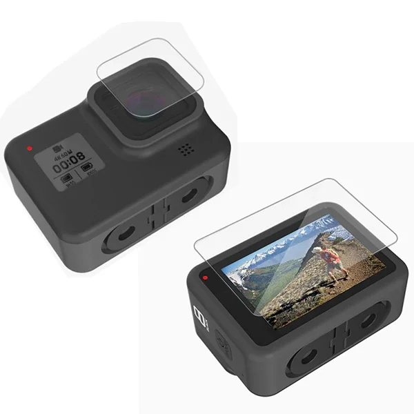 GOR Gopro Hero 8 2in1 Darbe Emici Ekran Koruyucu 2 SET-1852 GOR Gopro Hero 8 2in1 Darbe Emici Ekran Koruyucu 2 SET-1852