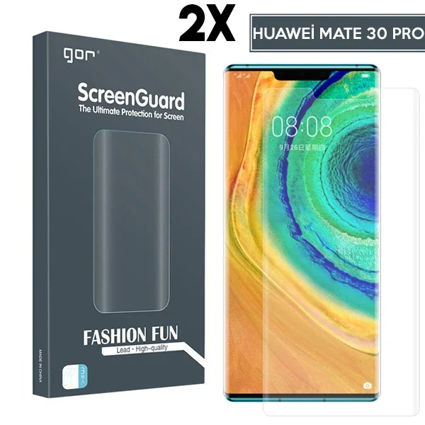 Gor Huawei Mate 30 Pro 3d Kavisli Full Kaplama Darbe Emici Ekran Koruyucu 2 Adet Set-1852