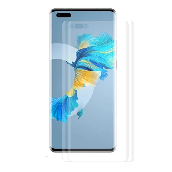 Gor Huawei Mate 40 Pro 3D Kavisli Full Kaplama Darbe Emici Ekran Koruyucu 2 Adet Set Mate 40 Pro+-1852