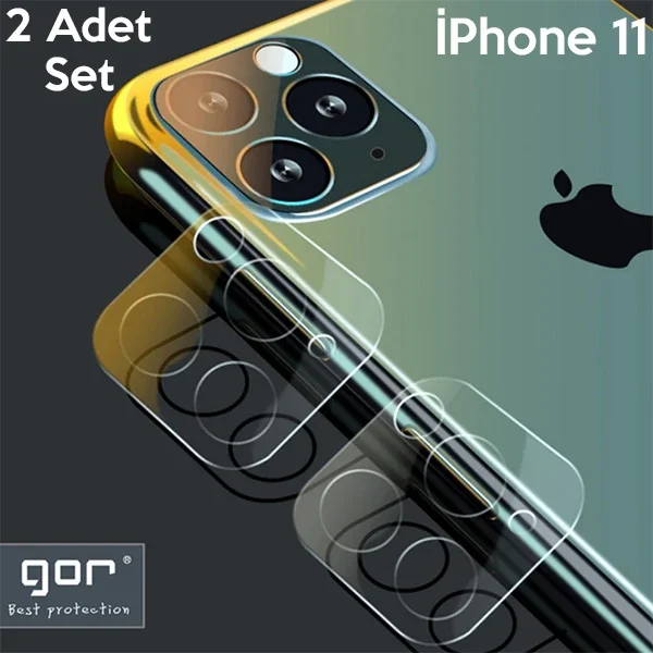 GOR İPhone 11 6.1 inch (2019) Tempered Kamera Koruma Cam 2adet Set-1852