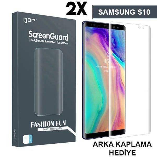 Gor Sm Galaxy S10 3d Kavisli Darbe Emici Full Ekran Koruyucu 2 Adet Set-1852