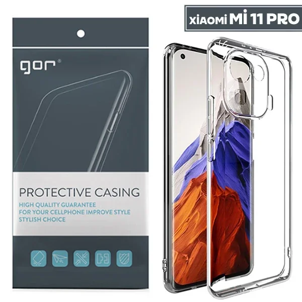 GOR Xiaomi Mi 11 Pro Kılıf Kamera Korumalı Şeffaf Silikon Kılıf-1852