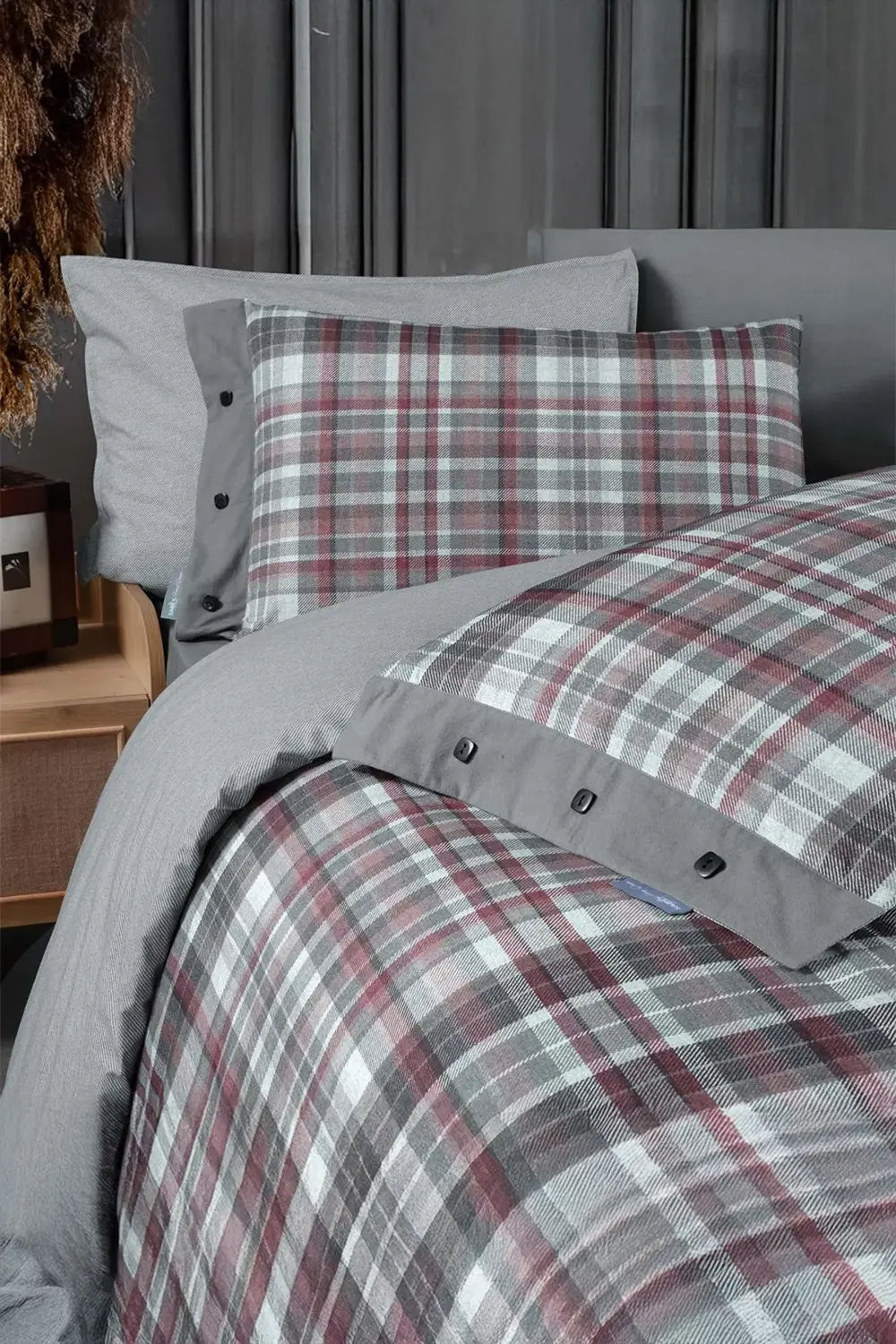 Gordon Gri Tek Kişilik %100 Pamuk Fancy Dream Nevresim Takımı